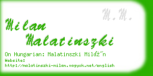 milan malatinszki business card